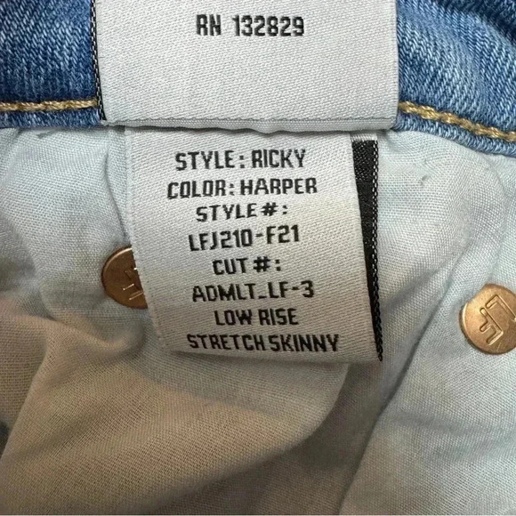 {Lovers + Friends} "Ricky Low Rise Skinny in Harper" Slim Stretch Denim Jeans - Picture 8 of 9